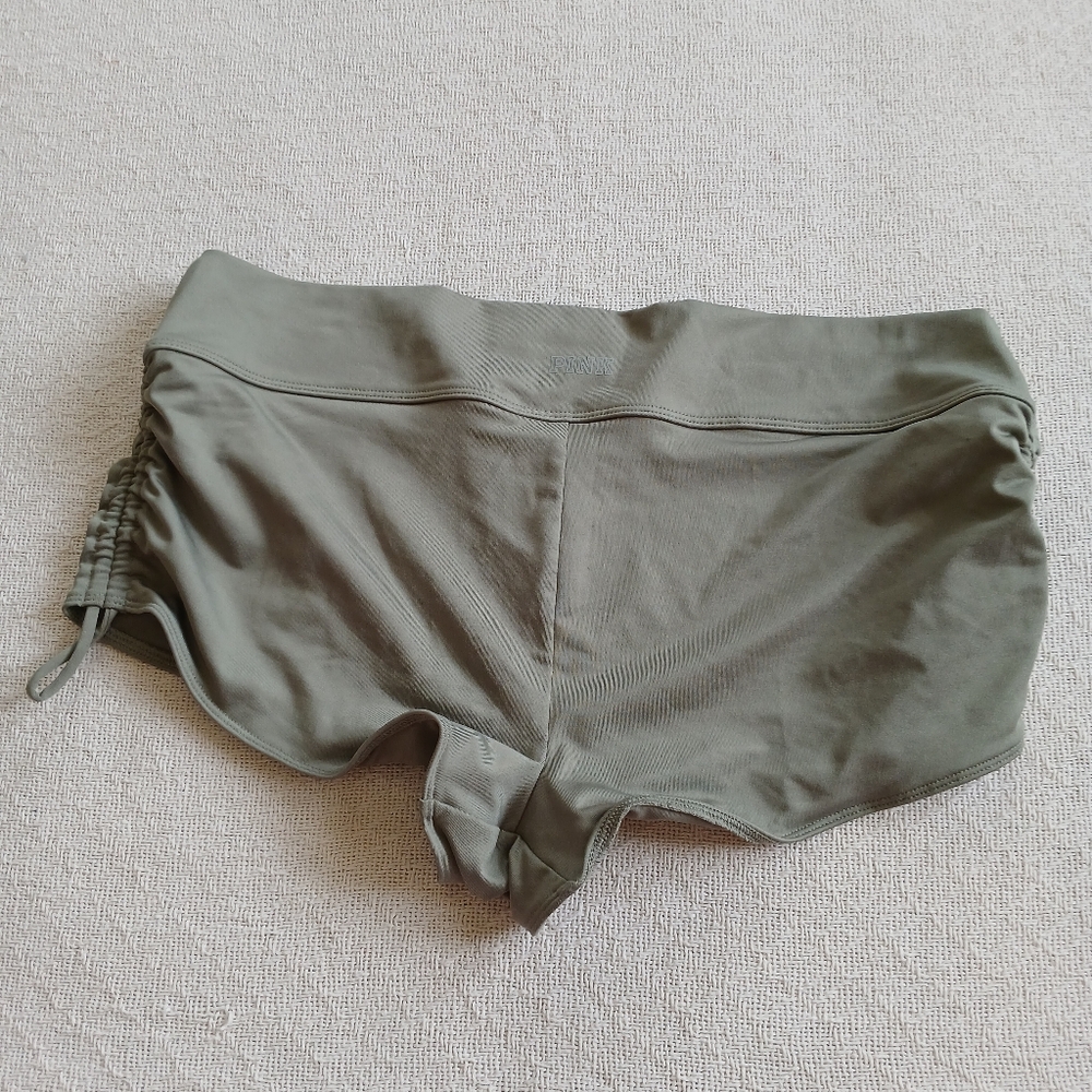 PINK ♡ sport gym to swim shorts green victorias secret beach ruched xl boy booty - Picture 6 of 7